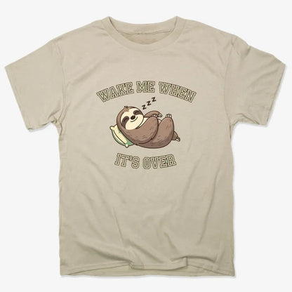 Wake Me When It's Over Sloth Vibe-Men's T-Shirt-Sand