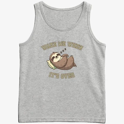 Wake Me When It's Over Sloth Vibe-Men's Tank Top-Gray Heather