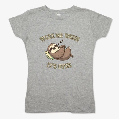 Wake Me When It's Over Sloth Vibe-Women's T-Shirt-Gray Granite