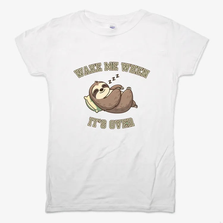 Wake Me When It's Over Sloth Vibe-Women's T-Shirt-Snow