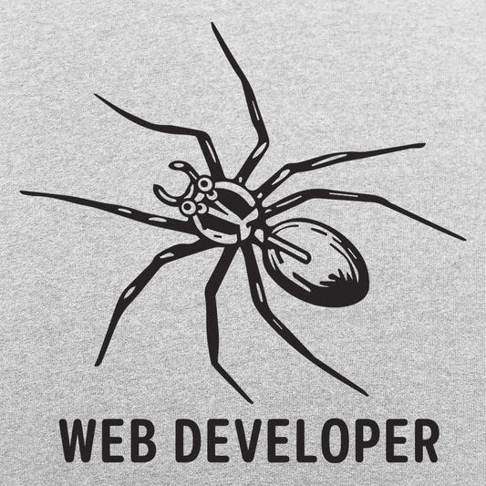 Web Developer Spider Pun graphic tee design