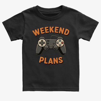 Weekend Plans Gaming Controller-Kids T-Shirt-Black