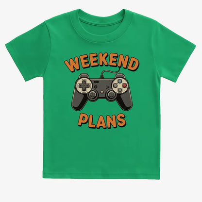 Weekend Plans Gaming Controller-Kids T-Shirt-Green