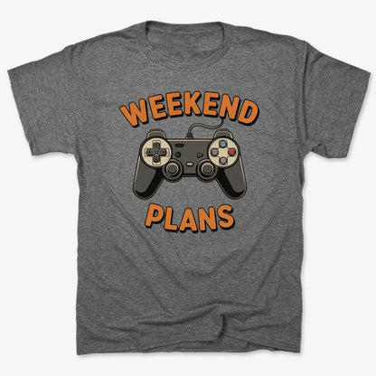 Weekend Plans Gaming Controller-Men's T-Shirt-Charcoal Heather