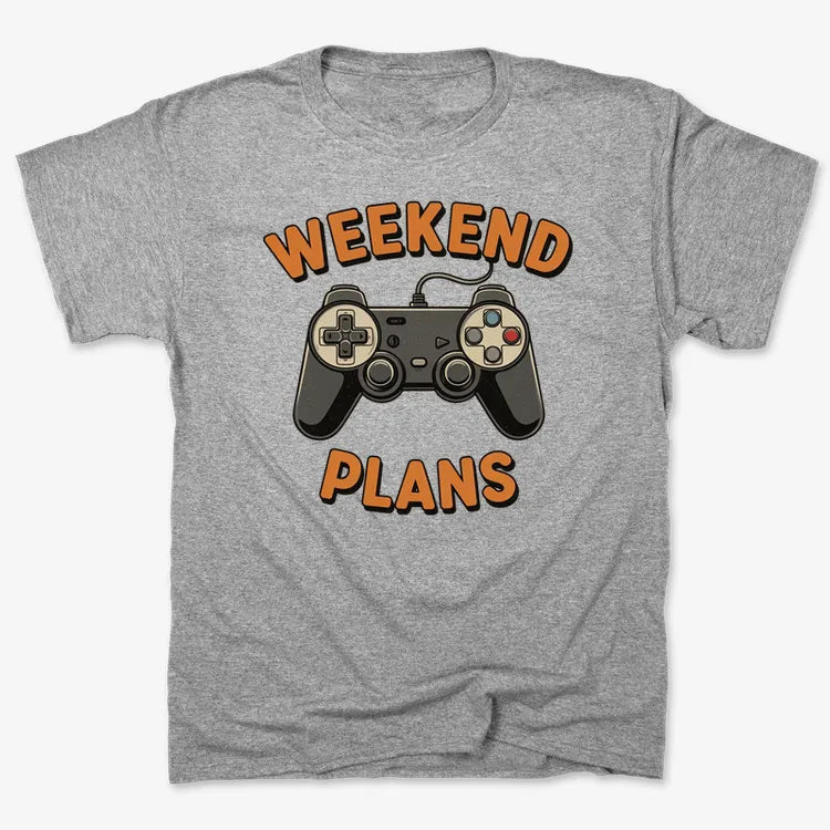 Weekend Plans Gaming Controller-Men's T-Shirt-Gray Heather