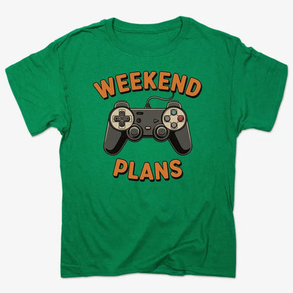 Weekend Plans Gaming Controller-Men's T-Shirt-Kelly Green Heather