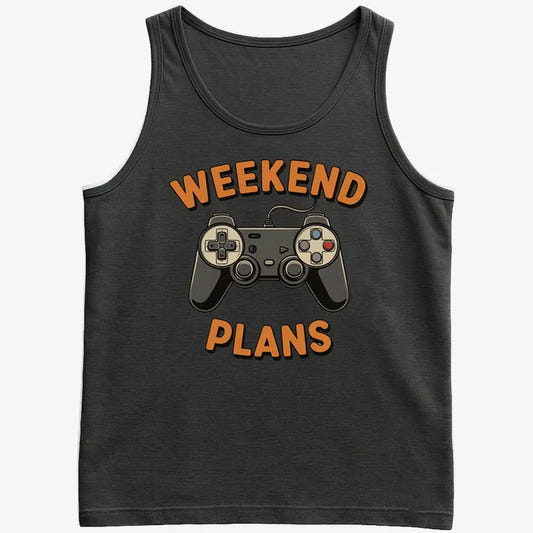 Weekend Plans Gaming Controller-Men's Tank Top-Black