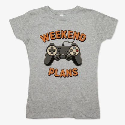 Weekend Plans Gaming Controller-Women's T-Shirt-Gray Granite