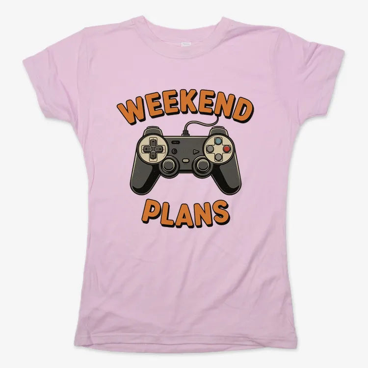 Weekend Plans Gaming Controller-Women's T-Shirt-Soft Pink