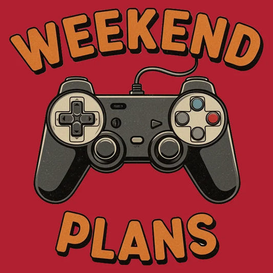 Weekend Plans Gaming Controller graphic tee design