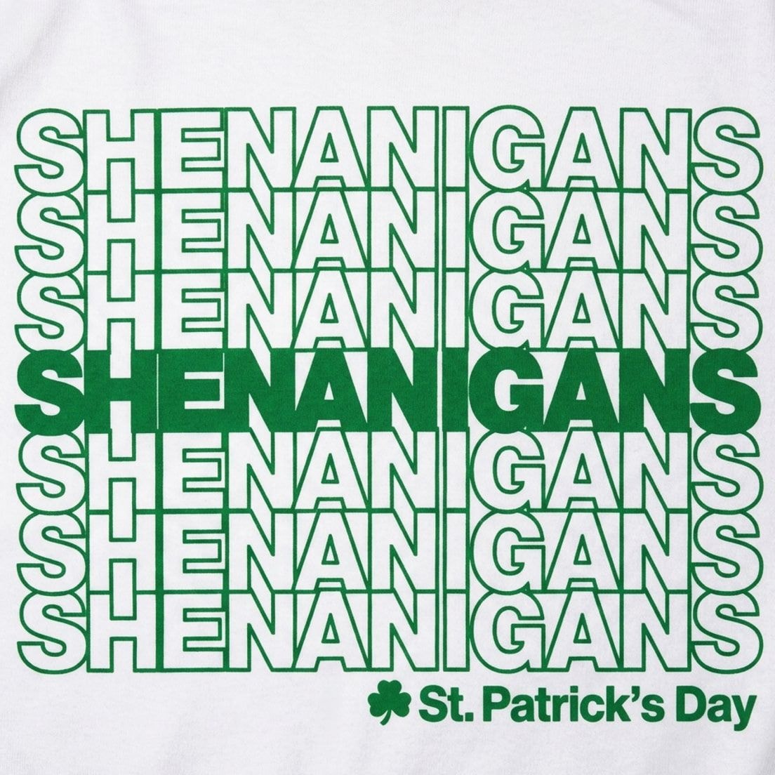 Shenanigans St. Patrick's Day Thank You Bag Parody detail