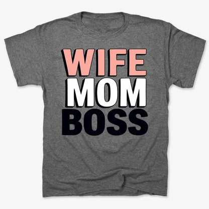 Wife Mom Boss Empowerment Tee-Men's T-Shirt-Charcoal Heather