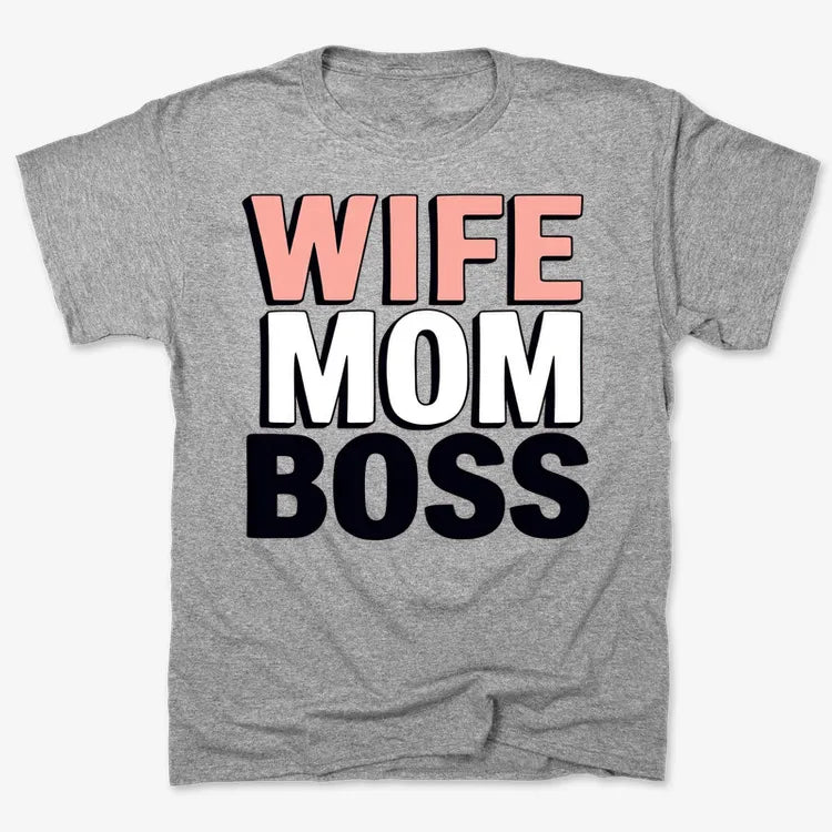 Wife Mom Boss Empowerment Tee-Men's T-Shirt-Gray Heather