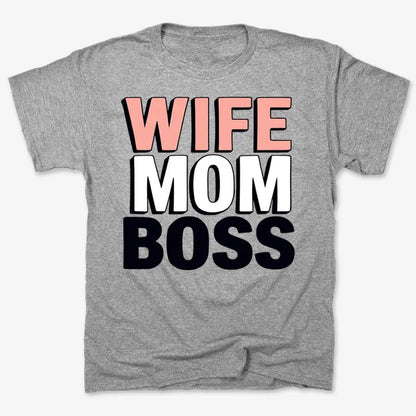 Wife Mom Boss Empowerment Tee-Men's T-Shirt-Gray Heather
