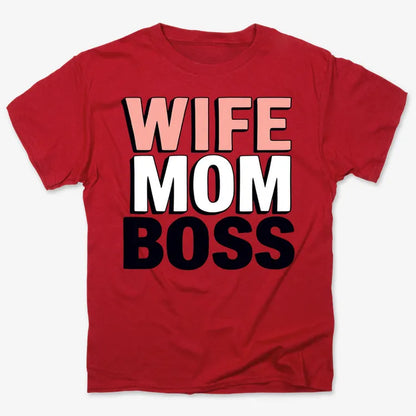 Wife Mom Boss Empowerment Tee-Men's T-Shirt-Red