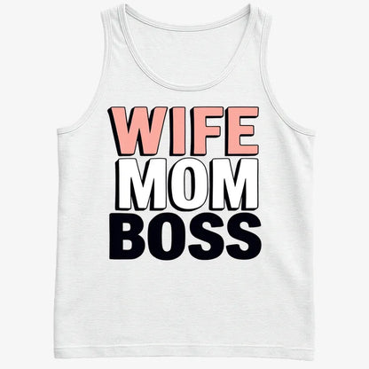 Wife Mom Boss Empowerment Tee-Men's Tank Top-White