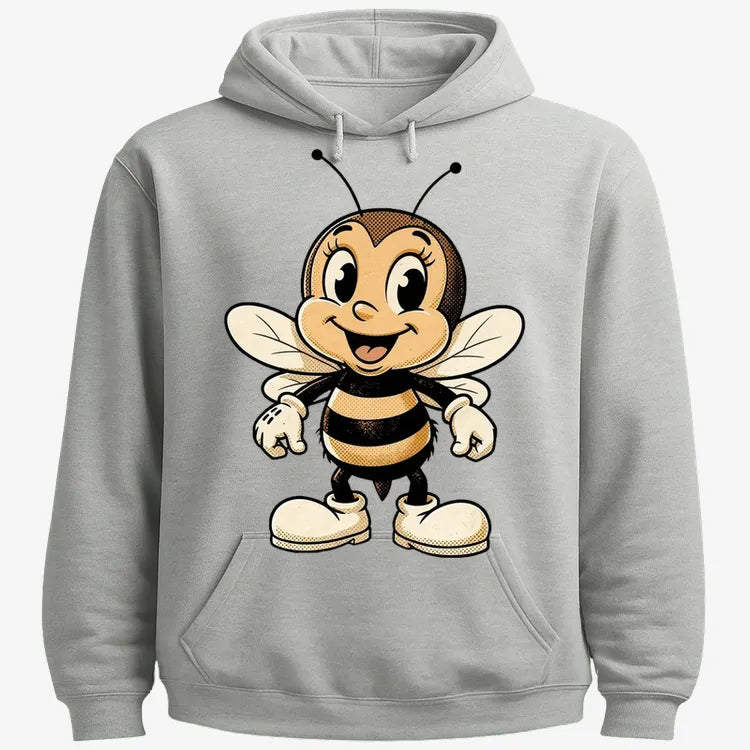 Wildflower Bee Mascot-Hoodie-Gray Heather