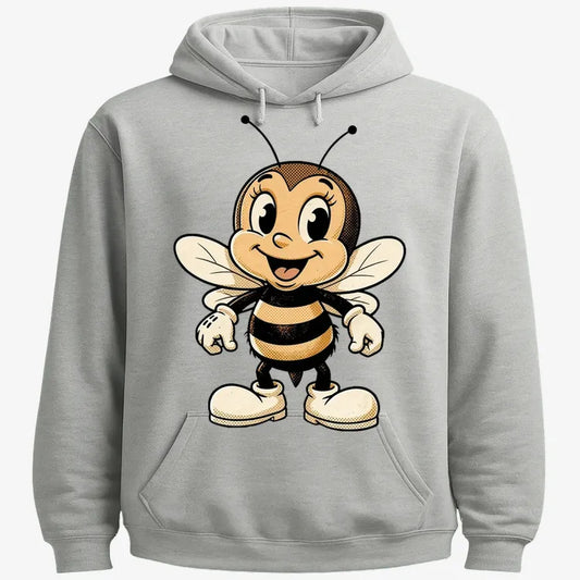 Wildflower Bee Mascot-Hoodie-Gray Heather