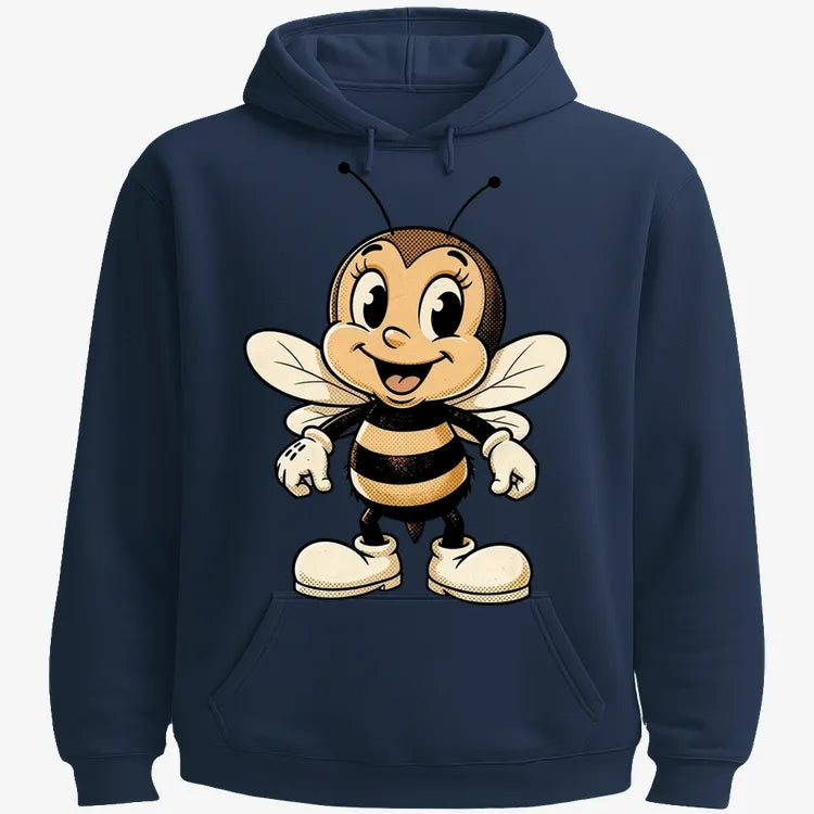 Wildflower Bee Mascot-Hoodie-Navy Blue