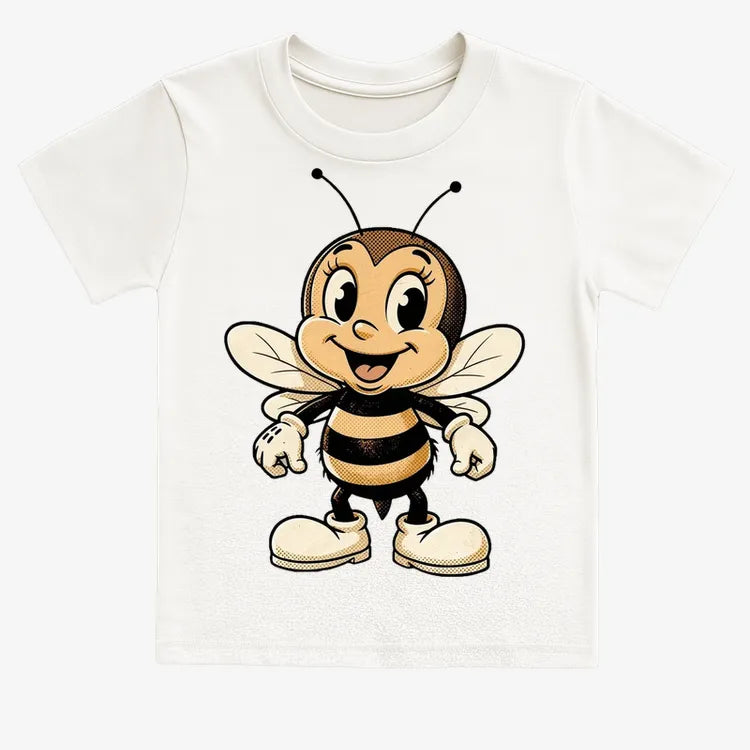 Wildflower Bee Mascot-Kids T-Shirt-White