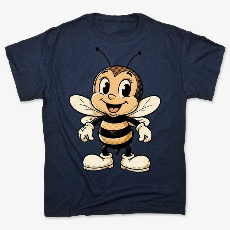 Wildflower Bee Mascot-Men's T-Shirt-Navy Blue