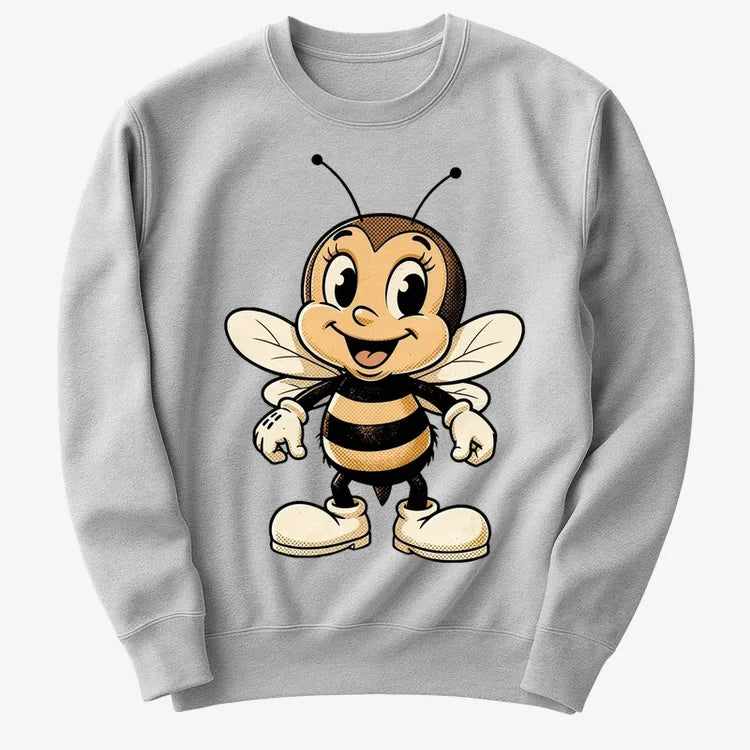 Wildflower Bee Mascot-Sweater-Gray Heather