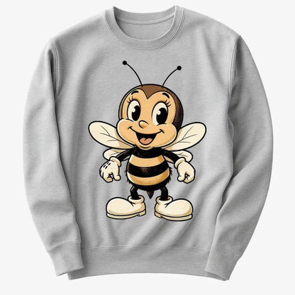 Wildflower Bee Mascot-Sweater-Gray Heather