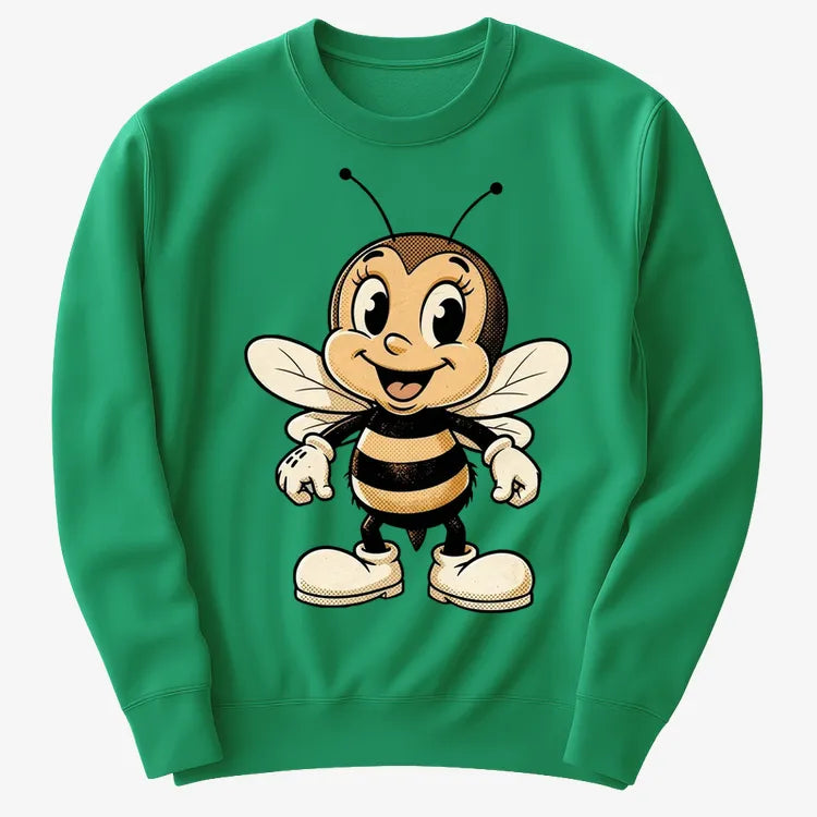 Wildflower Bee Mascot-Sweater-Green