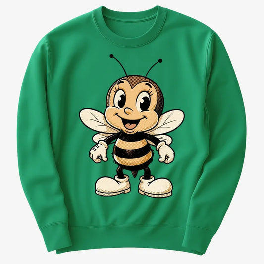 Wildflower Bee Mascot-Sweater-Green