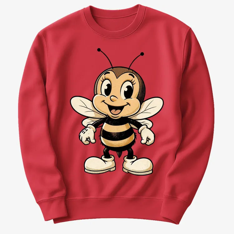 Wildflower Bee Mascot-Sweater-Red