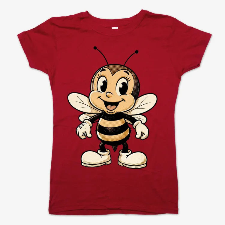 Wildflower Bee Mascot-Women's T-Shirt-Deep Red