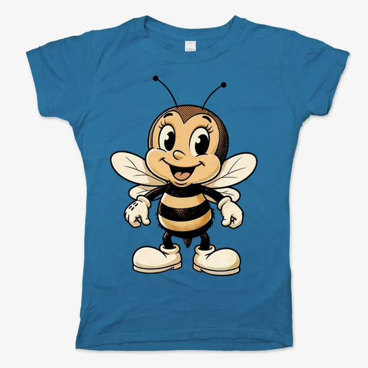 Wildflower Bee Mascot-Women's T-Shirt-Sky Blue