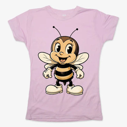 Wildflower Bee Mascot-Women's T-Shirt-Soft Pink