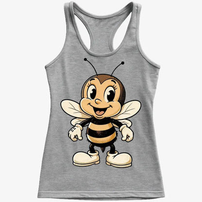 Wildflower Bee Mascot-Women's Tank Top-Gray Granite