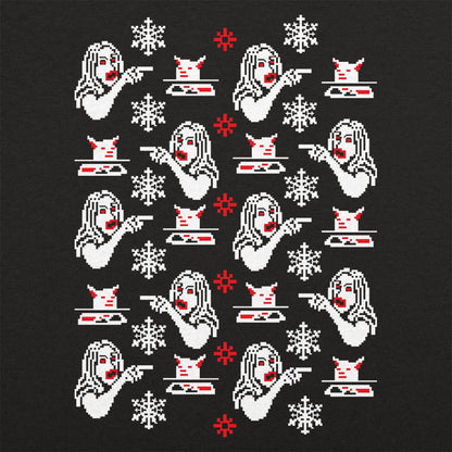 Woman Yelling At Cat Ugly Christmas Sweater Pattern