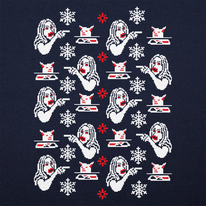 Woman Yelling At Cat Ugly Christmas Sweater Pattern