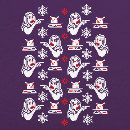 Woman Yelling At Cat Ugly Christmas Sweater Pattern