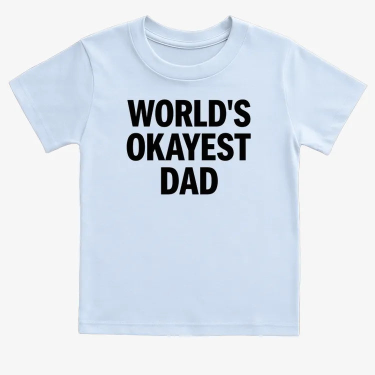 World's Okayest Dad-Kids T-Shirt-Blue