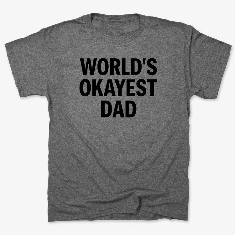 World's Okayest Dad-Men's T-Shirt-Charcoal Heather