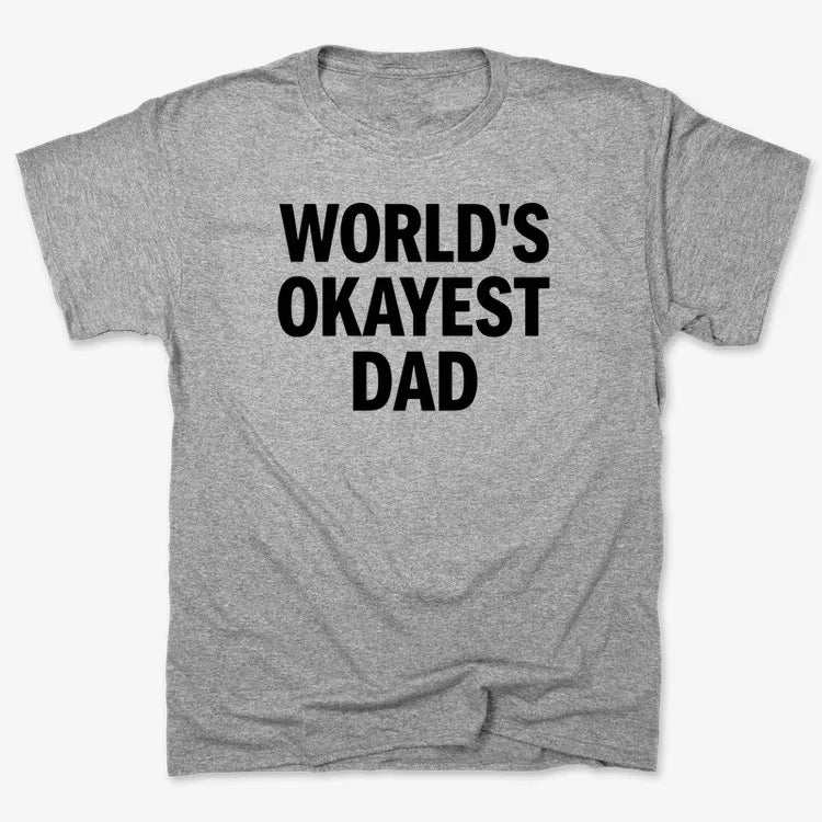 World's Okayest Dad-Men's T-Shirt-Gray Heather