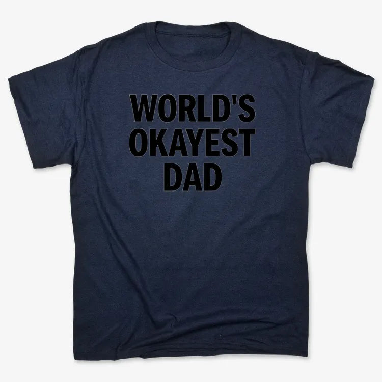 World's Okayest Dad-Men's T-Shirt-Navy Blue