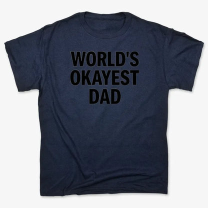 World's Okayest Dad-Men's T-Shirt-Navy Blue