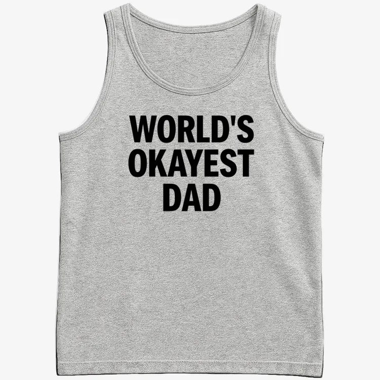 World's Okayest Dad-Men's Tank Top-Gray Heather