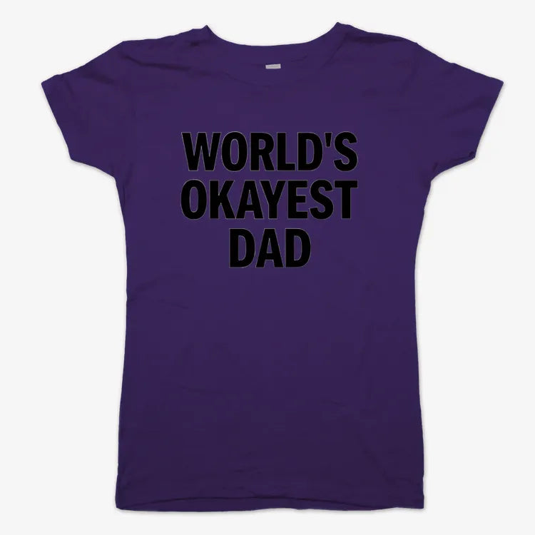 World's Okayest Dad-Women's T-Shirt-Violet