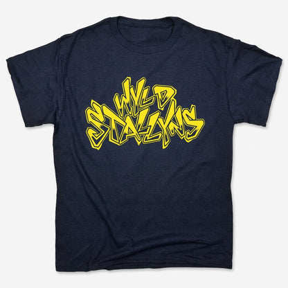Wyld Stallyns Graffiti Rock Band Logo in Navy Blue
