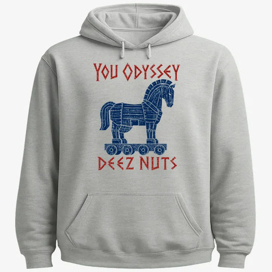 YOU ODYSSEY DEEZ NUTS-Hoodie-Gray Heather
