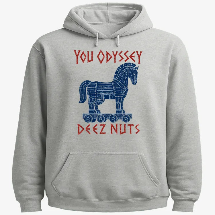 YOU ODYSSEY DEEZ NUTS-Hoodie-Gray Heather