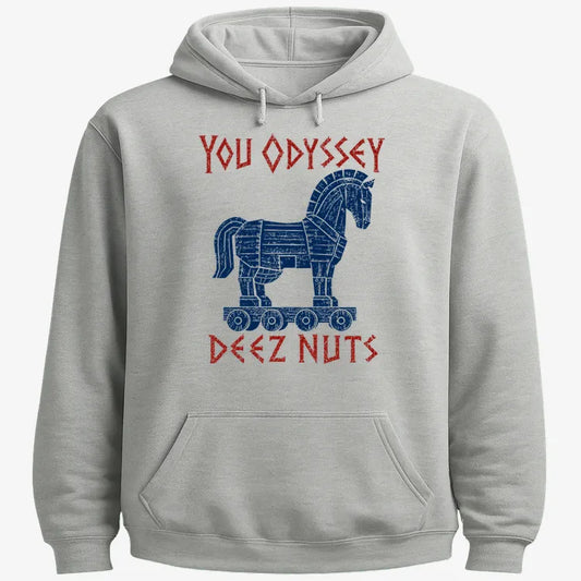 YOU ODYSSEY DEEZ NUTS-Hoodie-Gray Heather