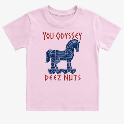 YOU ODYSSEY DEEZ NUTS-Kids T-Shirt-Pink