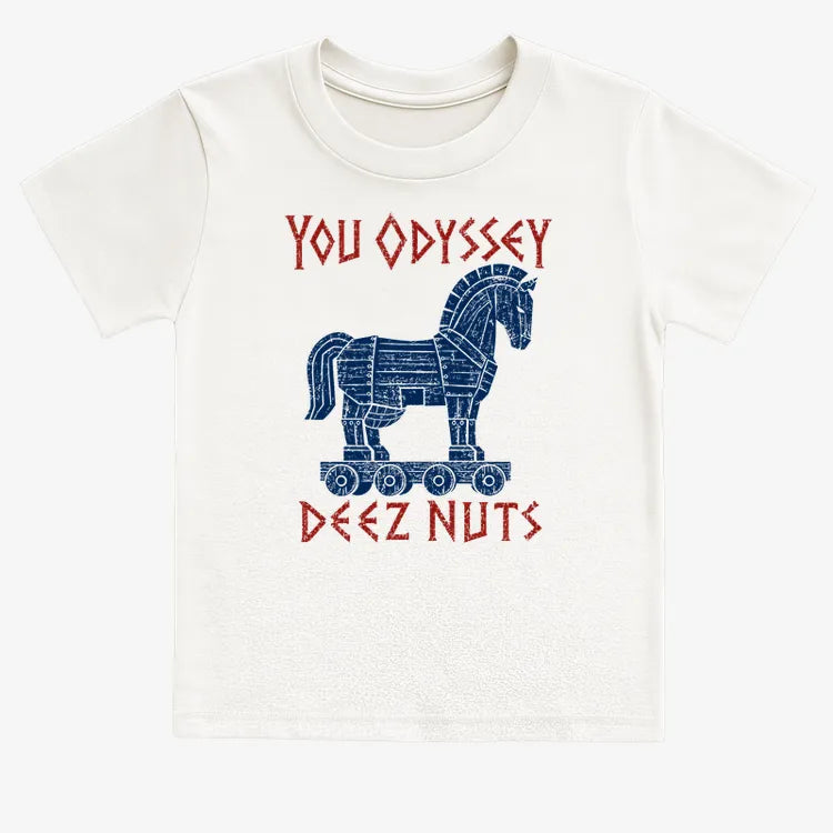 YOU ODYSSEY DEEZ NUTS-Kids T-Shirt-White
